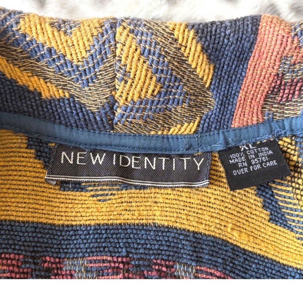 New Identity Southwestern Aztec Tribal Vibe Tapestry Jacket XL Cotton  Geometric - Picture 3 of 9
